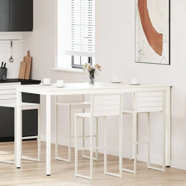 vidaXL Matbord>Barbord Vit 110 x 55 x 105 cm Massiv furu