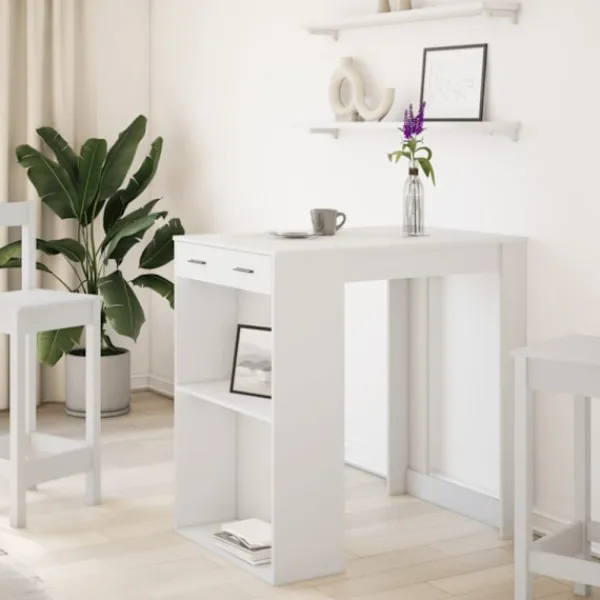 vidaXL Matbord>Barbord vit 102x70x103,5 cm konstruerat trä