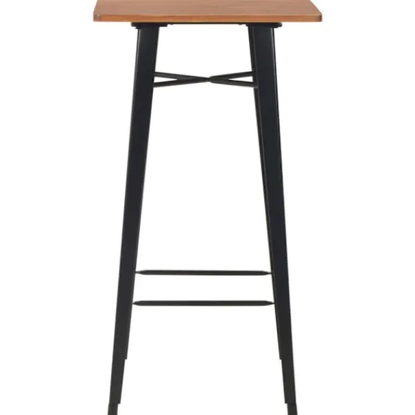 vidaXL Småbord>Barbord 60x60x108 cm massiv furu stål svart