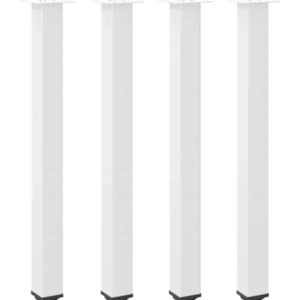 vidaXL Matbord>Barbordsben 4 st vita 90-92 cm stål