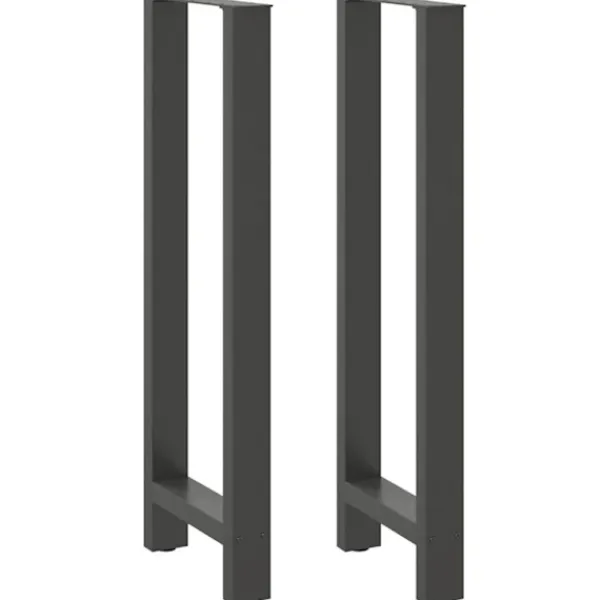 vidaXL Matbord>Barbordsben antracit 2 st 50x(110-111) cm stål