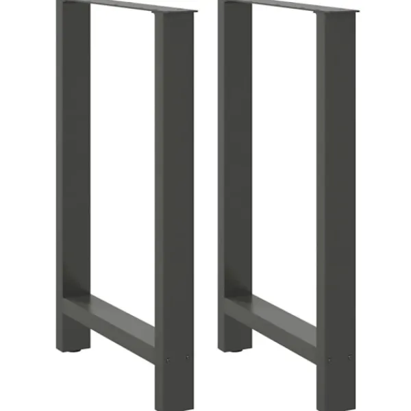 vidaXL Matbord>Barbordsben antracit 2 st 60x(90-91) cm stål