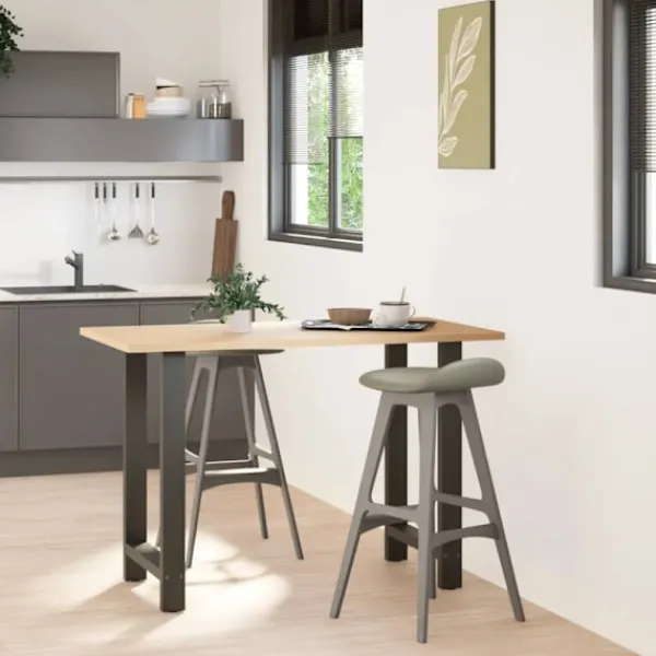 vidaXL Matbord>Barbordsben antracit 2 st 60x(90-91) cm stål