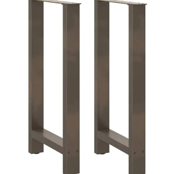 vidaXL Matbord>Barbordsben naturstål 2 st 50x(90-91) cm stål