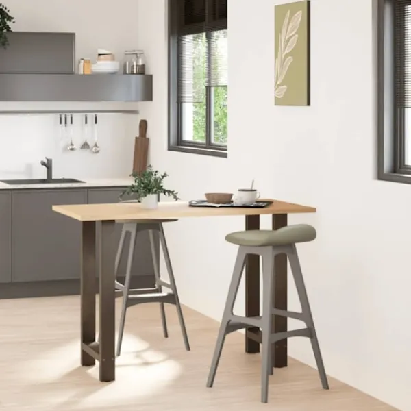 vidaXL Matbord>Barbordsben naturstål 2 st 50x(90-91) cm stål