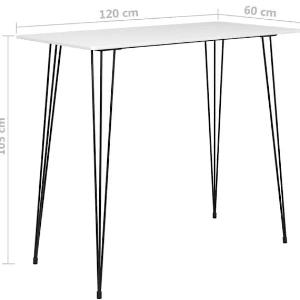 vidaXL Matgrupper>Bargrupp 5 delar vit och svart
