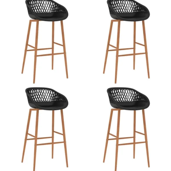 vidaXL Matgrupper>Bargrupp 5 delar vit och svart