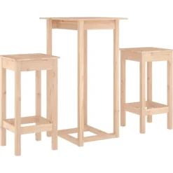 vidaXL Matgrupper>Barmöbler 3 delar massiv furu