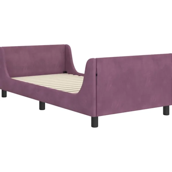 vidaXL Sängar>Barnsängram med sänggavel Lila 90 x 200 cm Sammet