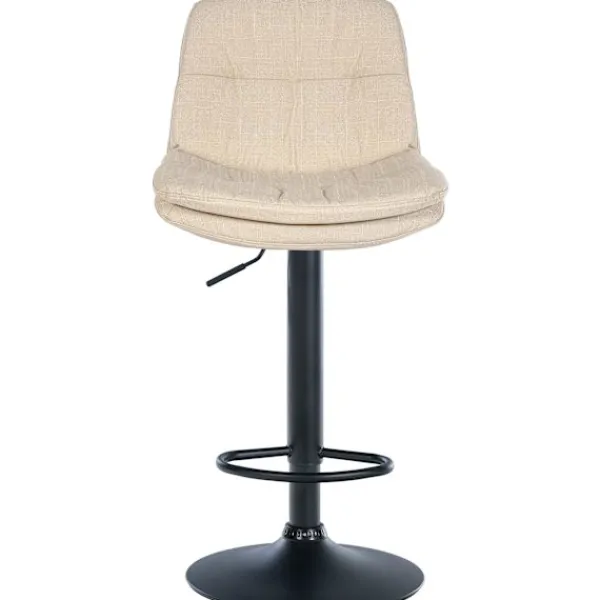 BellaFurn Stolar>Barstol med tygklädsel - Högstol - Justerbar och roterande komfort | Färg: Crème | Materialchassi: Metallmatt svart