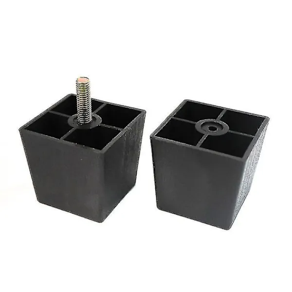 Soffor>Bazhou soffben i fyrkant plast soffa ben möbel ben stigare set om 4 (4 stycken svart)