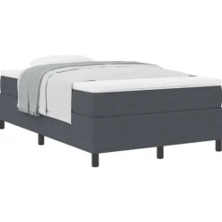 vidaXL Sängar>Bäddfjäder Mörkgrå och vit 120 x 200 cm Kordread tyg
