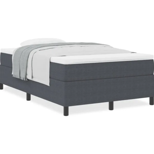 vidaXL Sängar>Bäddfjäder Mörkgrå och vit 120 x 200 cm Kordread tyg
