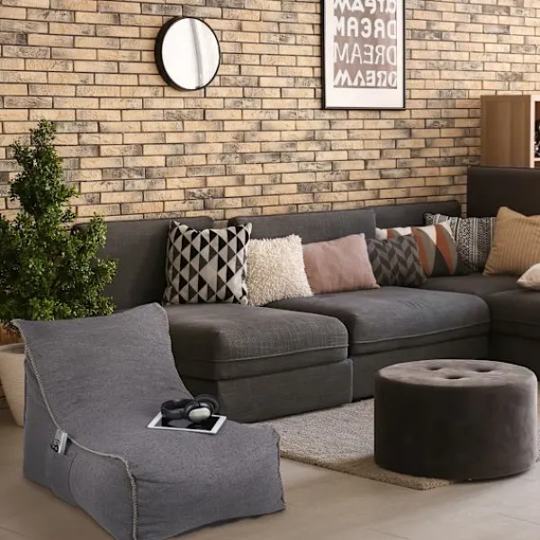 Northix Sittpuffar>Bean Bag med ryggstöd
