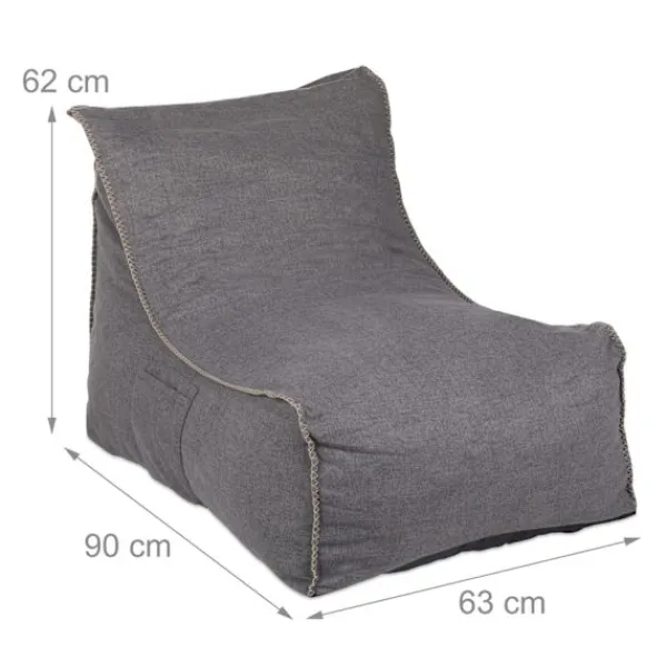 Northix Sittpuffar>Bean Bag med ryggstöd