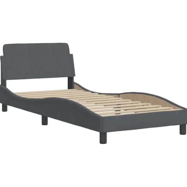 vidaXL Sängar>Bed with Mattress "Hanko" Dark Grey 90x190 cm Velvet