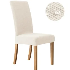 Stolar>Beige-4 stycken stolsöverdrag, stretchiga matstolsöverdrag moderna stolskydd avtagbara tvättbara för kontor bankett bröllopsfest dekoration
