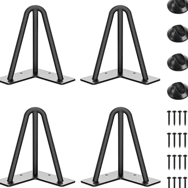 Balkongmöbler>3-bens bordsben, lämpliga för soffbord, matbord, sängbord, höjd 15 cm (Svart, 4 stycken)