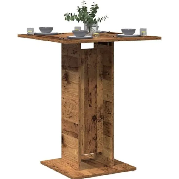 vidaXL Balkongmöbler>Bistrobord åldrat trä 60x60x75 cm konstruerat trä