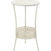 vidaXL Småbord>Bistrobord vintage stil rund metall 40x70 cm vit