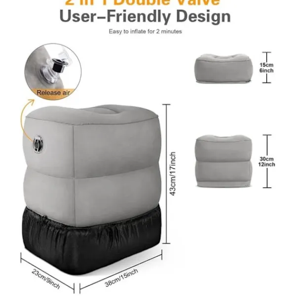 Sittpuffar>Blå Uppblåsbar fotpall för resa, kontor, hem ..._qq