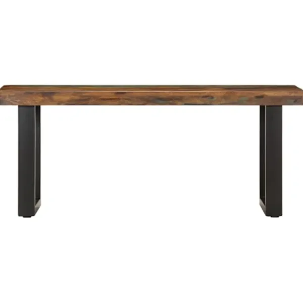 vidaXL Pallar>Bänk 110 cm massivt återvunnet trä och stål