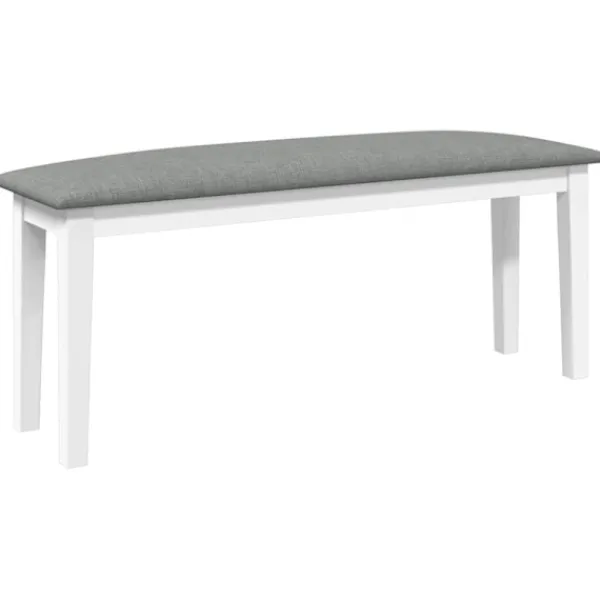 vidaXL Matgrupper>Bänk 110 cm vitt massivt trä gummi