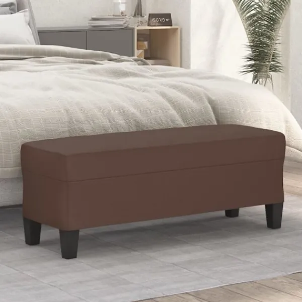 vidaXL Balkongmöbler>Bänk brun 100x35x41 cm konstläder