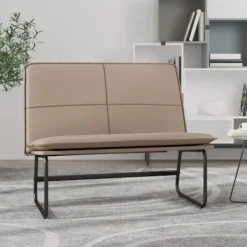 vidaXL Balkongmöbler>Bänk cappuccino 100x75x76 cm konstläder