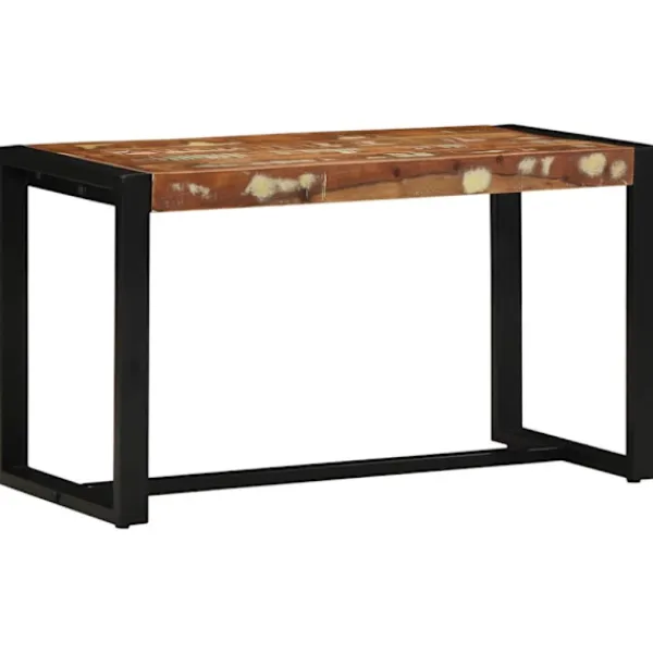 vidaXL Balkongmöbler>Bänk flerfärgad 80x35x45 cm massivt trä återvunnet