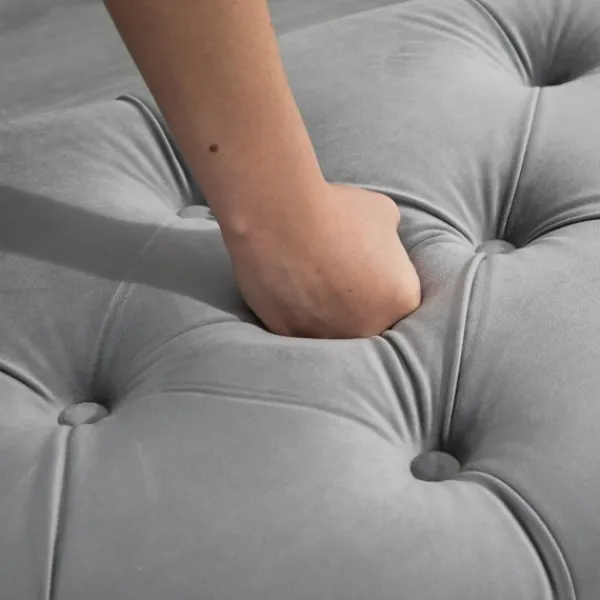 Northio Pallar>Bänk Förvaring Pall Förvaringslåda Fotpall Velvet Touch Gummi Trä Grå Sovrum