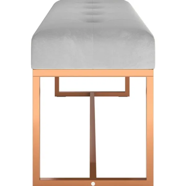 vidaXL Balkongmöbler>Bänk grå 110x36x45 cm sammet