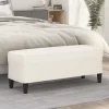 vidaXL Balkongmöbler>Bänk gräddvit 100x35x41 cm konstläder