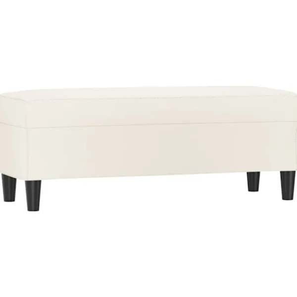 vidaXL Balkongmöbler>Bänk gräddvit 100x35x41 cm konstläder