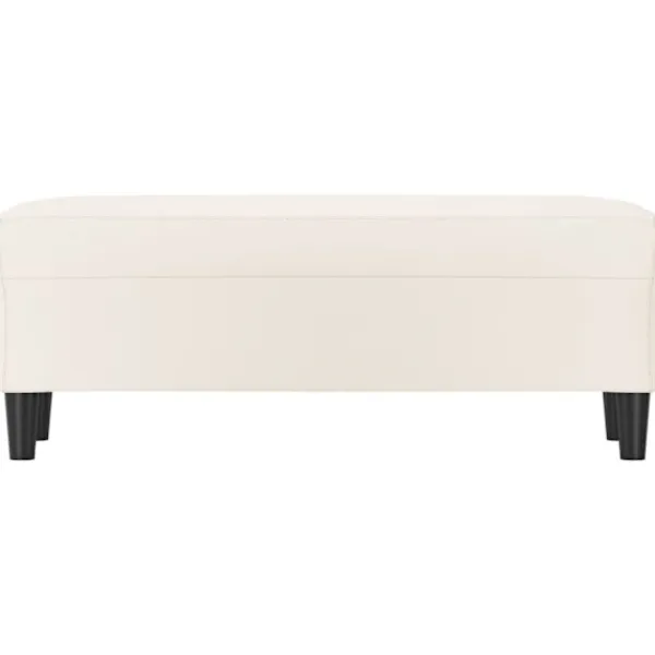 vidaXL Balkongmöbler>Bänk gräddvit 100x35x41 cm konstläder