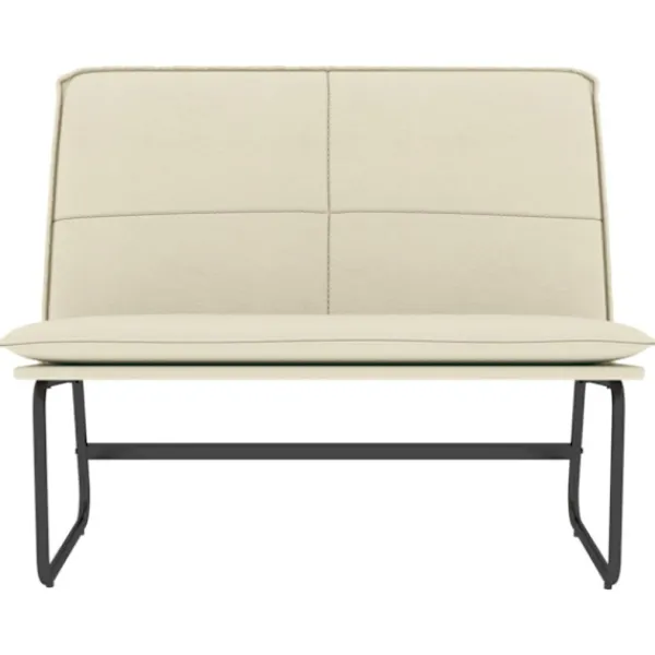 vidaXL Balkongmöbler>Bänk gräddvit 100x75x76 cm konstläder