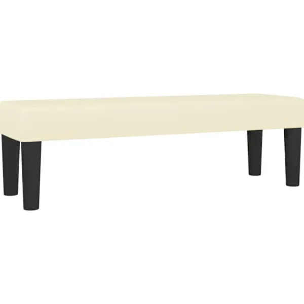 vidaXL Balkongmöbler>Bänk gräddvit 100x30x30 cm konstläder
