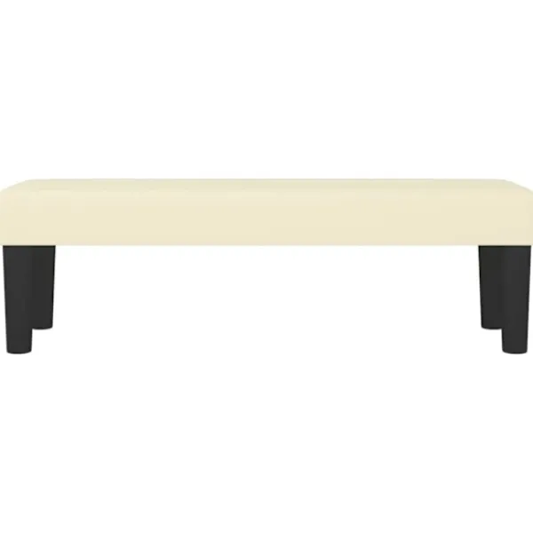 vidaXL Balkongmöbler>Bänk gräddvit 100x30x30 cm konstläder