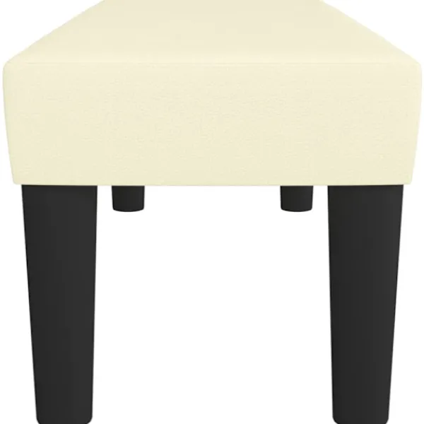 vidaXL Balkongmöbler>Bänk gräddvit 100x30x30 cm konstläder