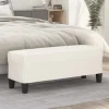vidaXL Balkongmöbler>Bänk gräddvit 100x35x41 cm konstläder