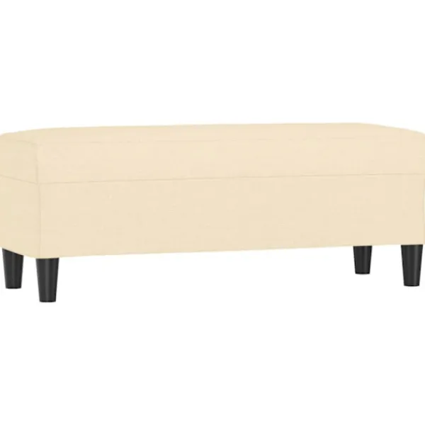 vidaXL Balkongmöbler>Bänk gräddvit 100x35x41 cm tyg
