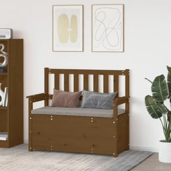 vidaXL Balkongmöbler>Bänk honungsbrun 112,5x51,5x96,5 cm massiv furu