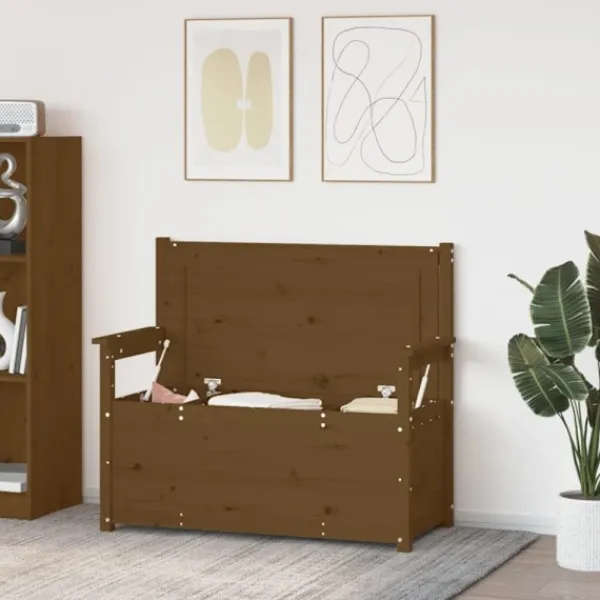 vidaXL Balkongmöbler>Bänk honungsbrun 112,5x51,5x96,5 cm massiv furu