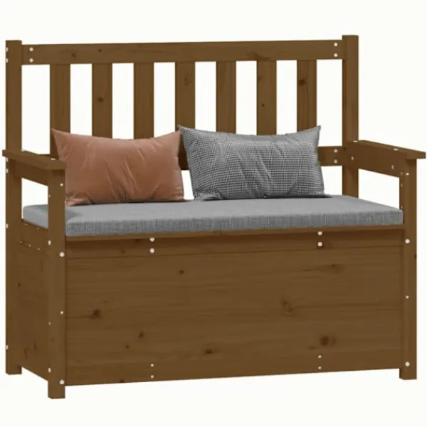 vidaXL Balkongmöbler>Bänk honungsbrun 112,5x51,5x96,5 cm massiv furu
