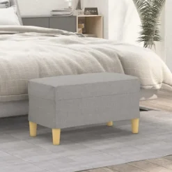 vidaXL Pallar>Bänk ljusgrå 70x35x41 cm tyg