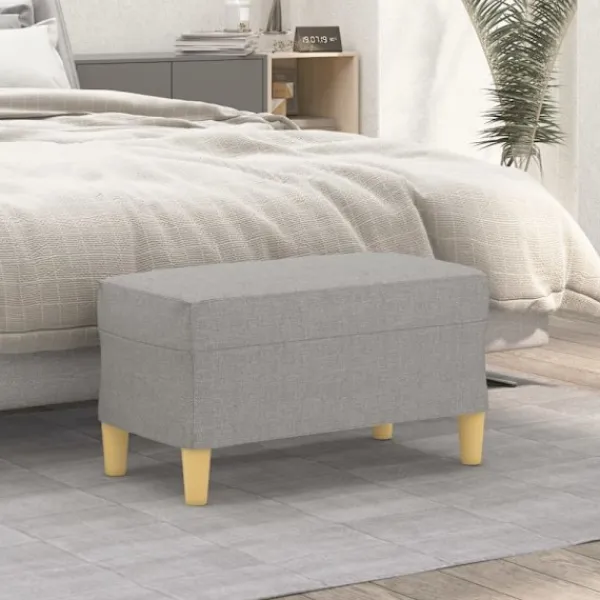 vidaXL Pallar>Bänk ljusgrå 70x35x41 cm tyg