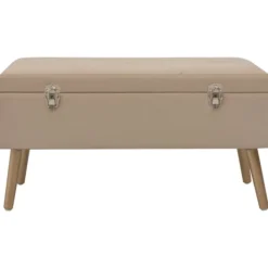 vidaXL Kistor & Koffertar>Bänk med förvaringsutrymme 80 cm beige sammet
