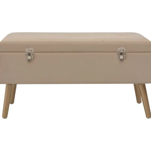 vidaXL Kistor & Koffertar>Bänk med förvaringsutrymme 80 cm beige sammet