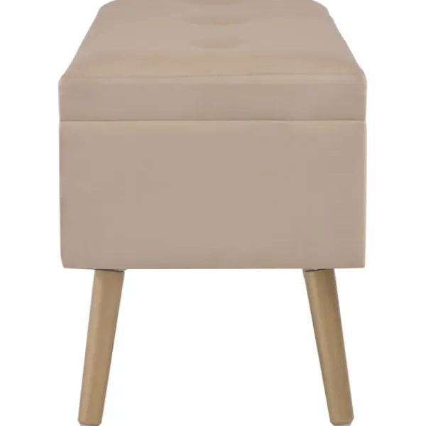 vidaXL Kistor & Koffertar>Bänk med förvaringsutrymme 80 cm beige sammet