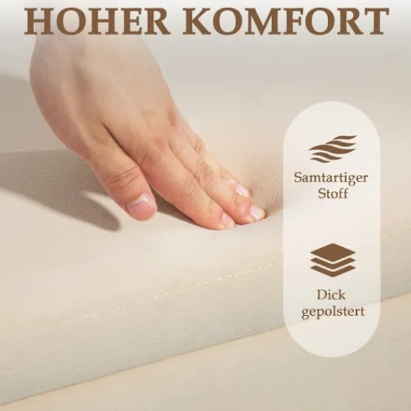 Northio Kistor & Koffertar>Bänk med förvaringsutrymme, stoppad bänk med sammetslook, kista med träben, bröstbänk för vardagsrum, sovrum, hall, 100 x 40 x 42 cm, beige